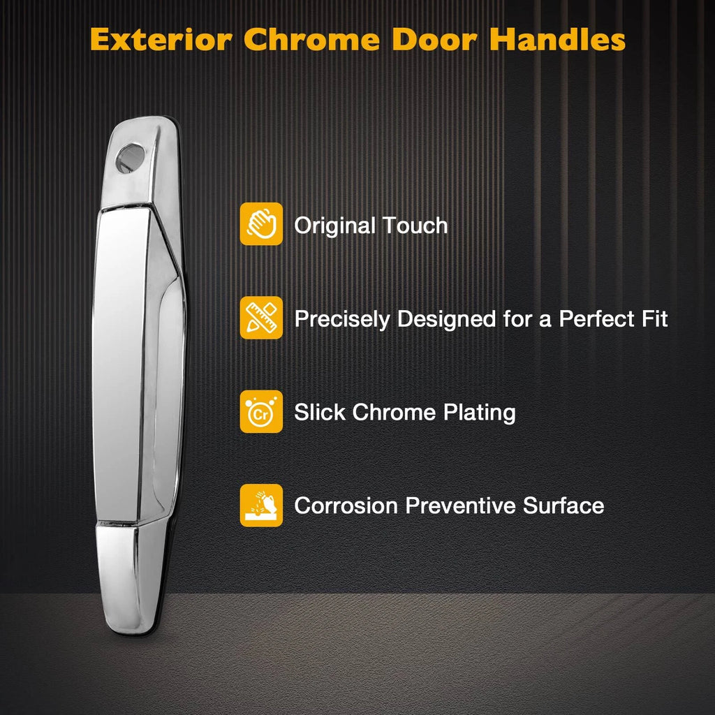 Exterior Door Handle Driver Side w/ Lock Cylinder for Chevy GMC Cadillac (2007–2013)