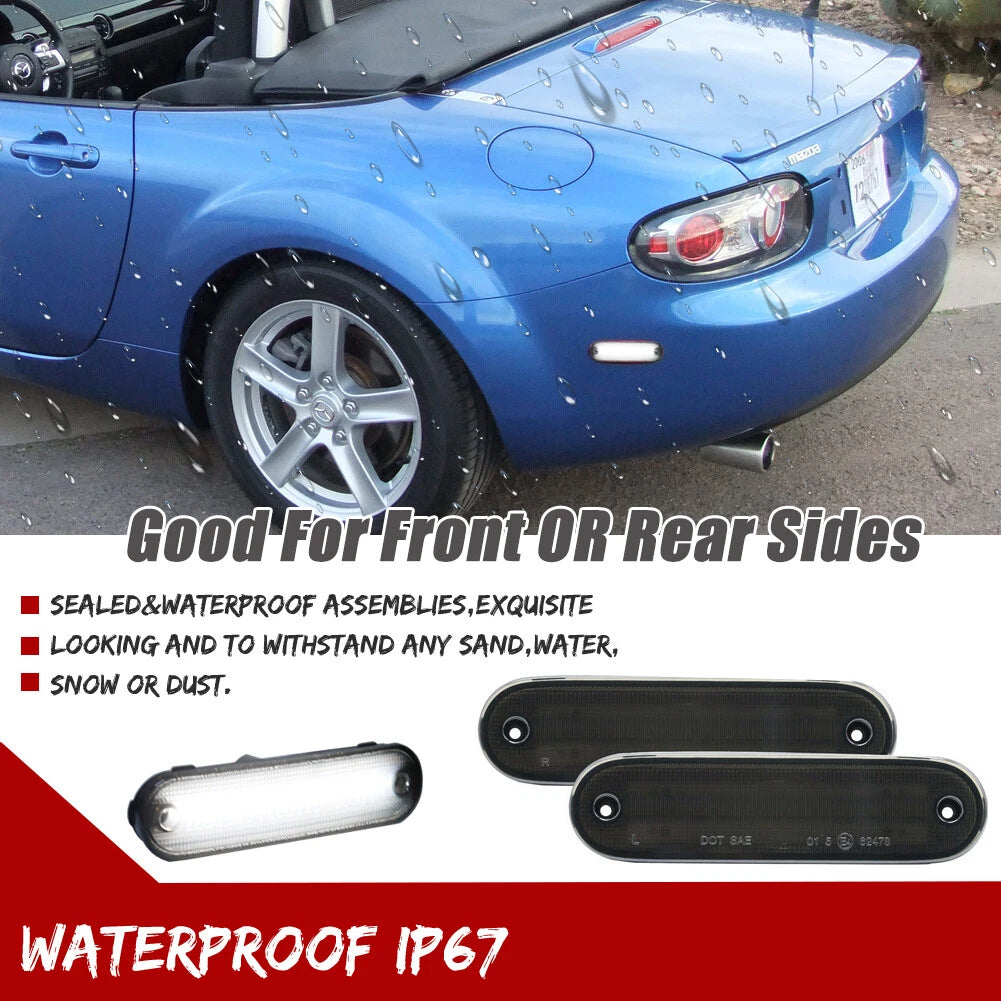 2X Smoke LED Side Marker Lights for Mazda MX-5 Miata (1990–2005)