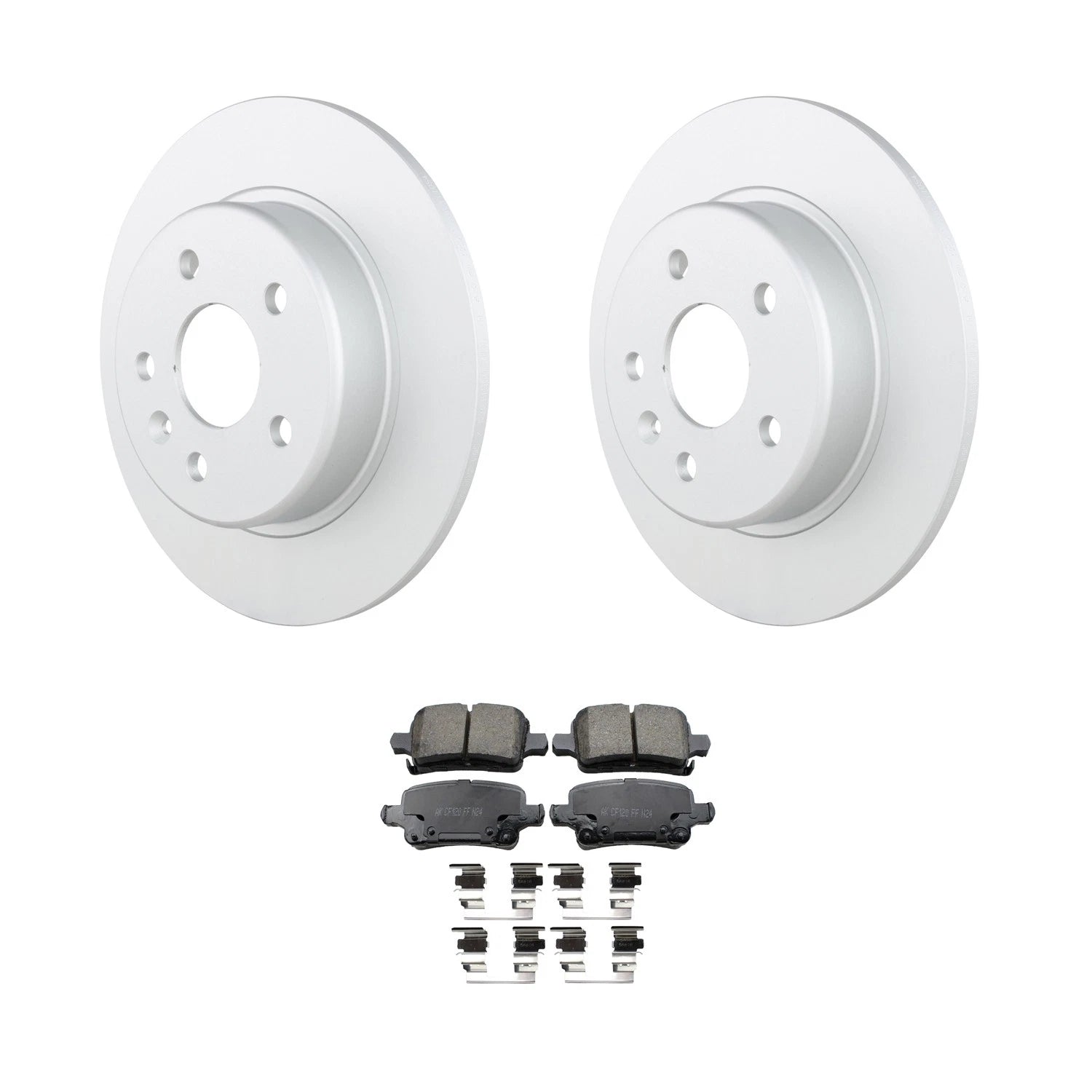 Set of 2 Bosch QuietCast Rear Rotors & Akebono ProACT Pads for Volt (2011–2015)