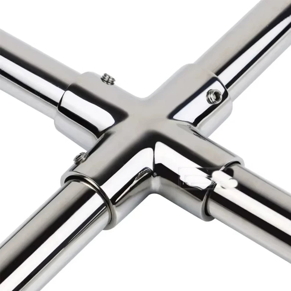 Stainless Steel 316 Four Way Cross Pipe Connector for Marine Applications
