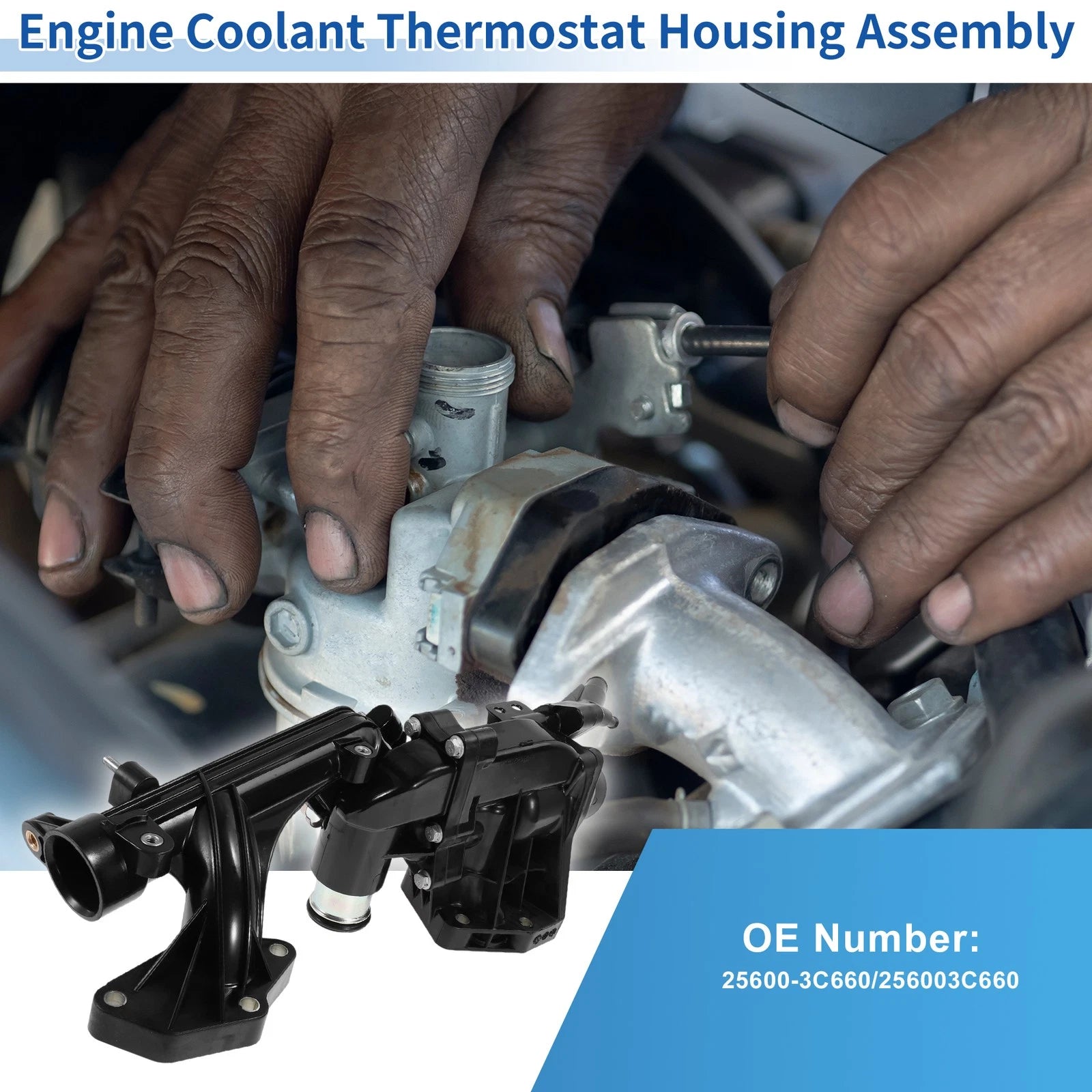 Engine Coolant Thermostat Housing Assembly No. 256003C660 for Hyundai Genesis (2010–2016)