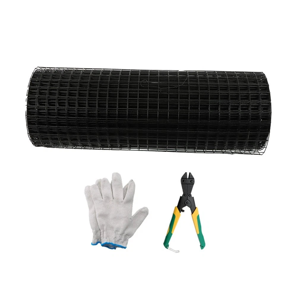1.5in x 50ft Black Vinyl Coated Hardware Cloth for Chicken Rabbit (16 Gauge)