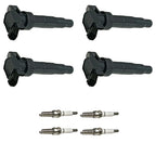 Set of 4 Ignition Coils & Spark Plugs for Kia Optima Hyundai Sonata (2011–2015)
