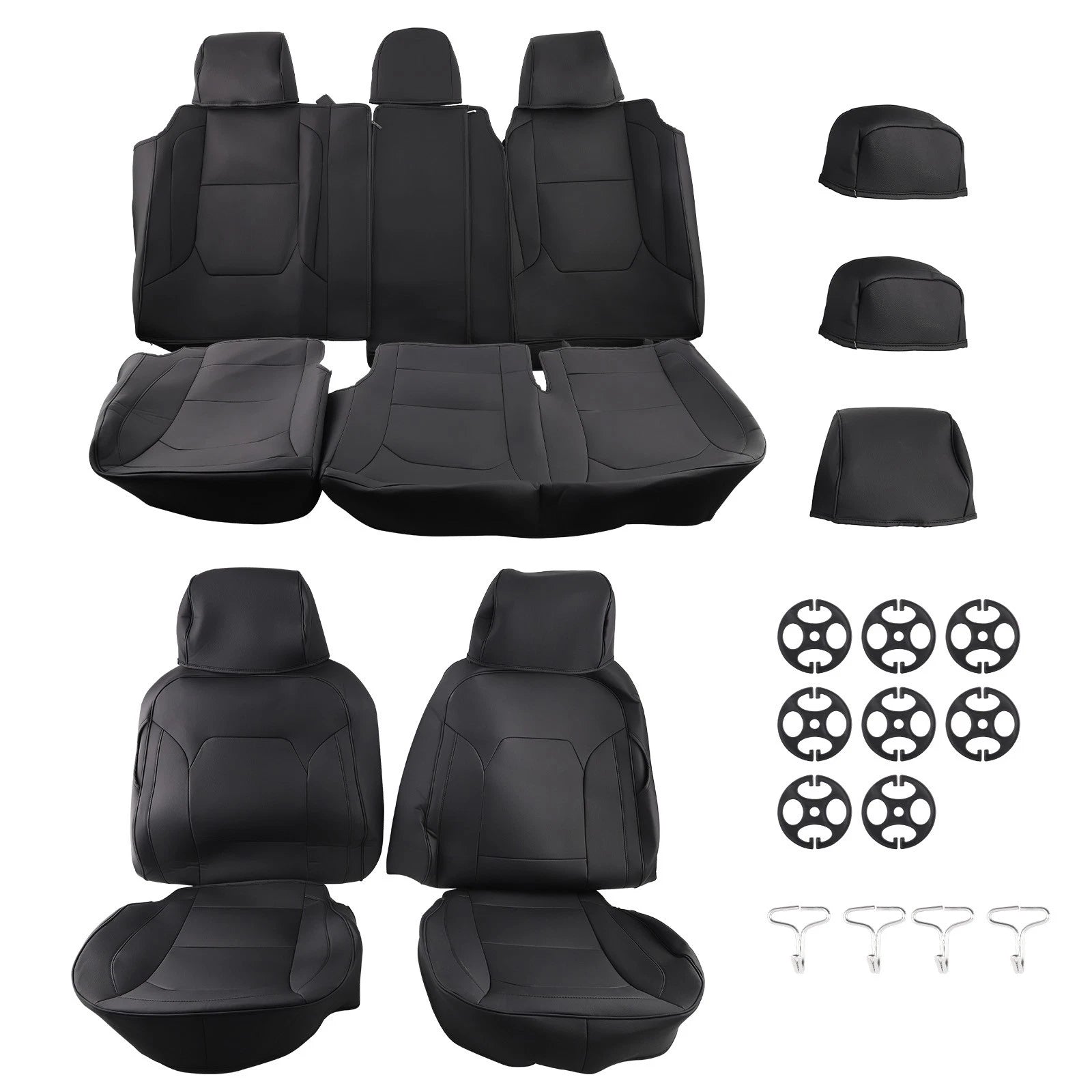 Full Set Leather Waterproof Truck Seat Covers for Ford F-150 (2015–2024)