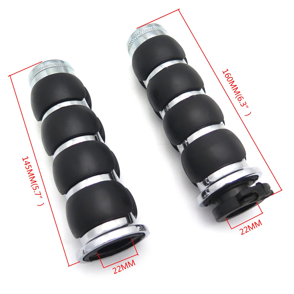 Chrome Flat Top Hand Grips for Kawasaki Mean Streak (2000–2004)