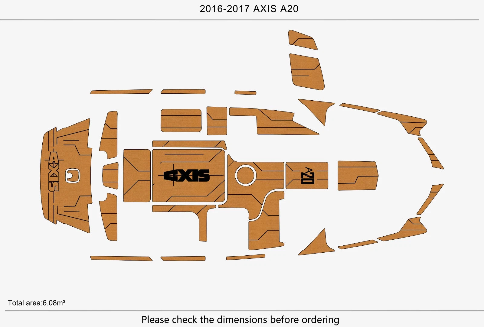 EVA Pad Flooring for AXIS A20 (2016–2017) - Teak Deck Mat