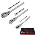 Set of 3 Flex Head Ratchets for Automotive (1/4, 3/8, 1/2 Drive)