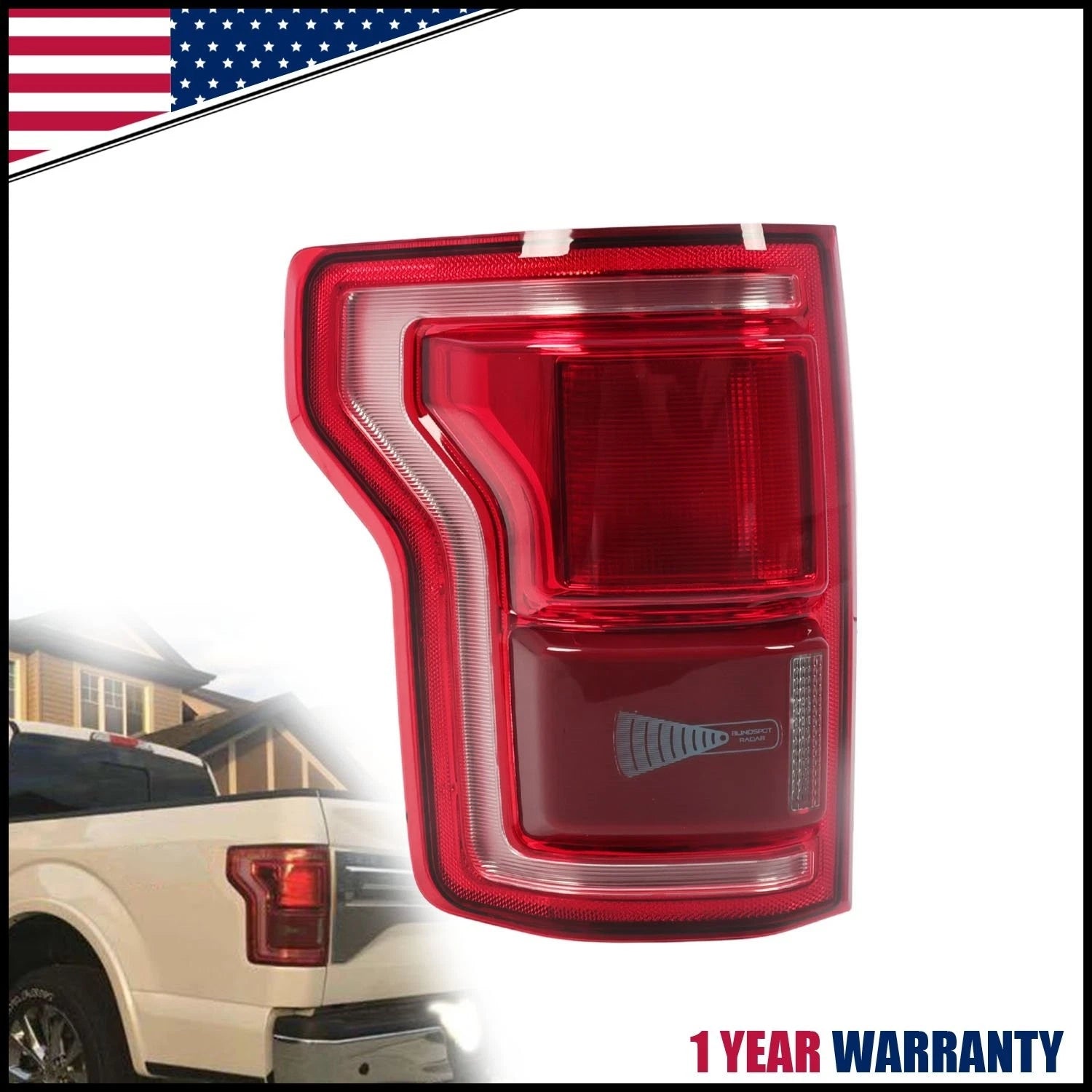 LED Tail Light Lamp Left Driver Side for Ford F150 F-150 (2015–2017)