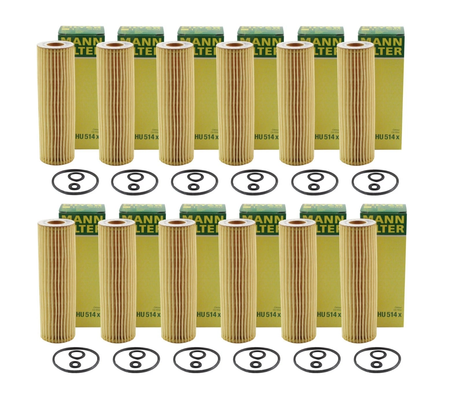 Set of 12 Engine Oil Filters for Mercedes W203 C230 (2003–2005)