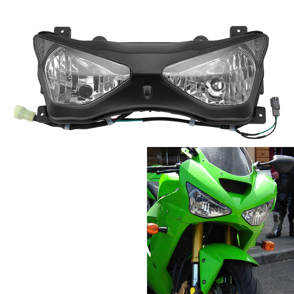 Front Headlight Lamp Assembly for Kawasaki Ninja ZX6R ZX636 (2003–2004)