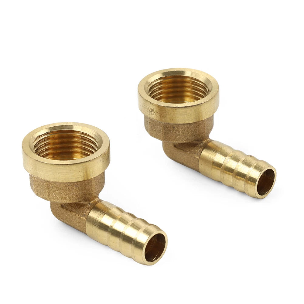 2pcs Brass Hose Barb Fitting Elbow 12mm x G1/2 for Automotive