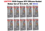 Set of 10 Loctite 5920 Copper RTV Silicone Gasket Maker 2.36 FL OZ
