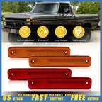 Set of 4 Amber Front & Rear Side Marker Lights for Ford F100 150 250 350 (1973–1979)