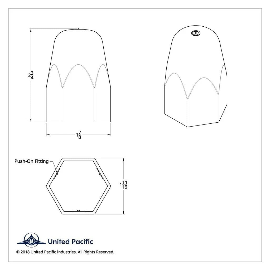 Chrome Lug Nut Covers Push-On Set for 1-1/2 Inch Wheels (2-3/4 Inch Tall)