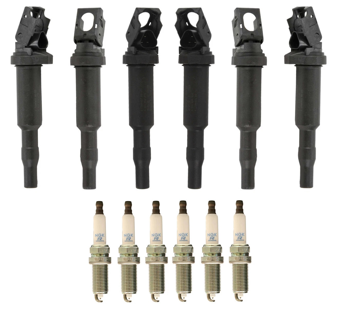 Set of 6 Ignition Coils with Spark Plugs for BMW (OEM)