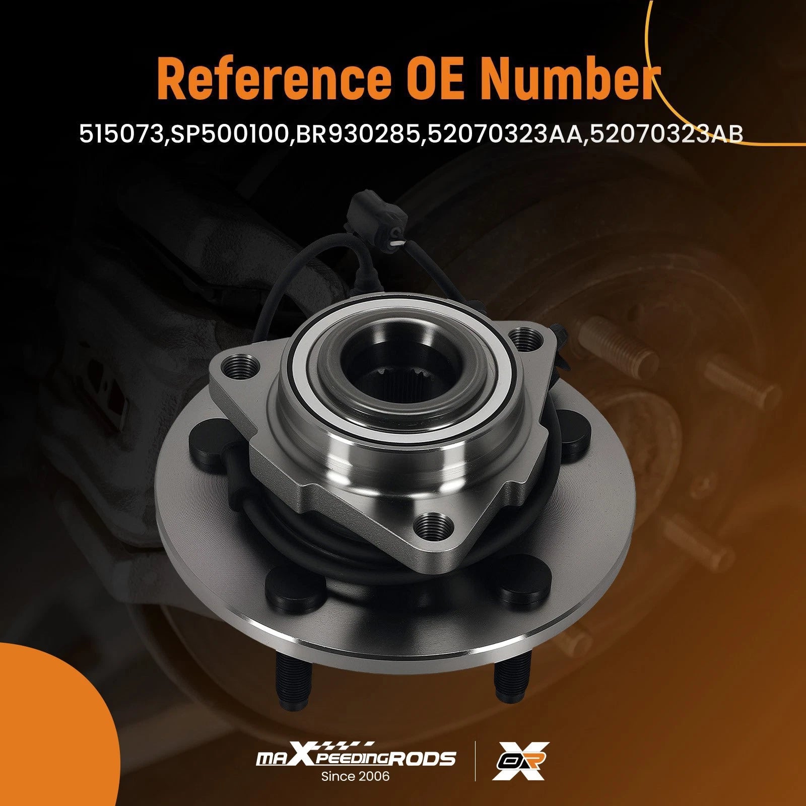 Front Wheel Hub and Bearings for Dodge Ram 1500 (2002–2005) BR930285, ABS