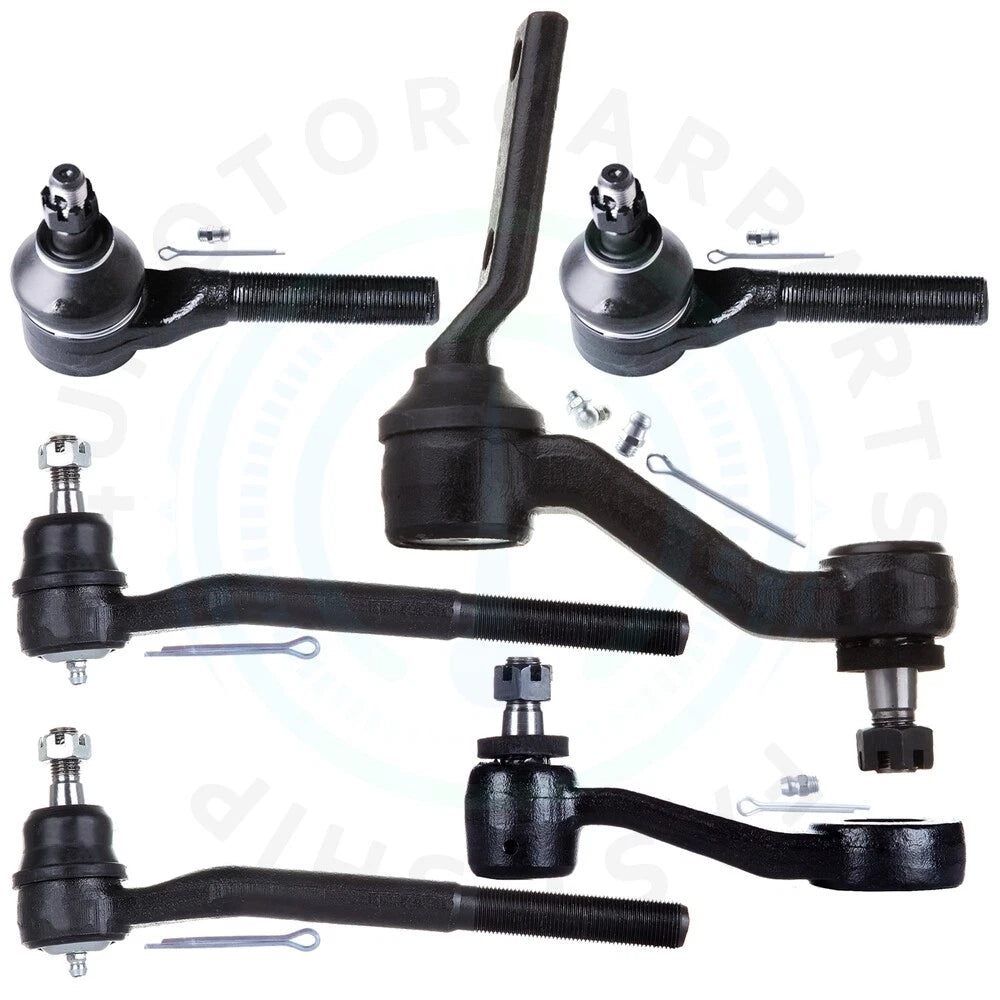 6x Front Inner Outer Tie Rod End & Pitman Arm for Chevrolet Blazer S10 (1983–2005)