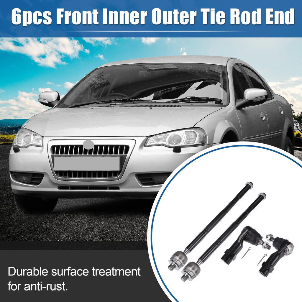 Set of 4 Front Inner Outer Tie Rod End Links Kit for Chrysler 200, Dodge Dart