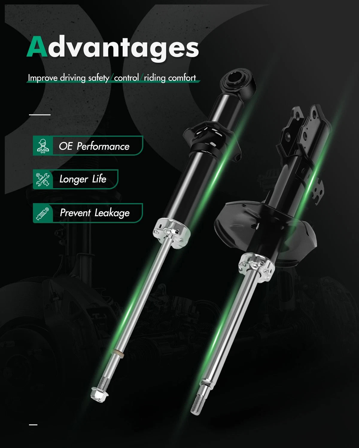Front Rear Shock & Struts Assembly for Toyota Corolla 2003–2008