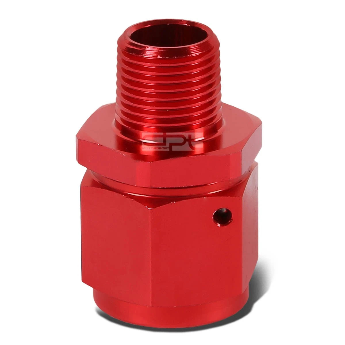 12-AN Female Flare to 1/2" NPT Male Red Aluminum B-Nut Swivel Coupler Fitting