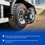 Set of 4 Shipping Container Wheels and Bolt-On Spindle Kit