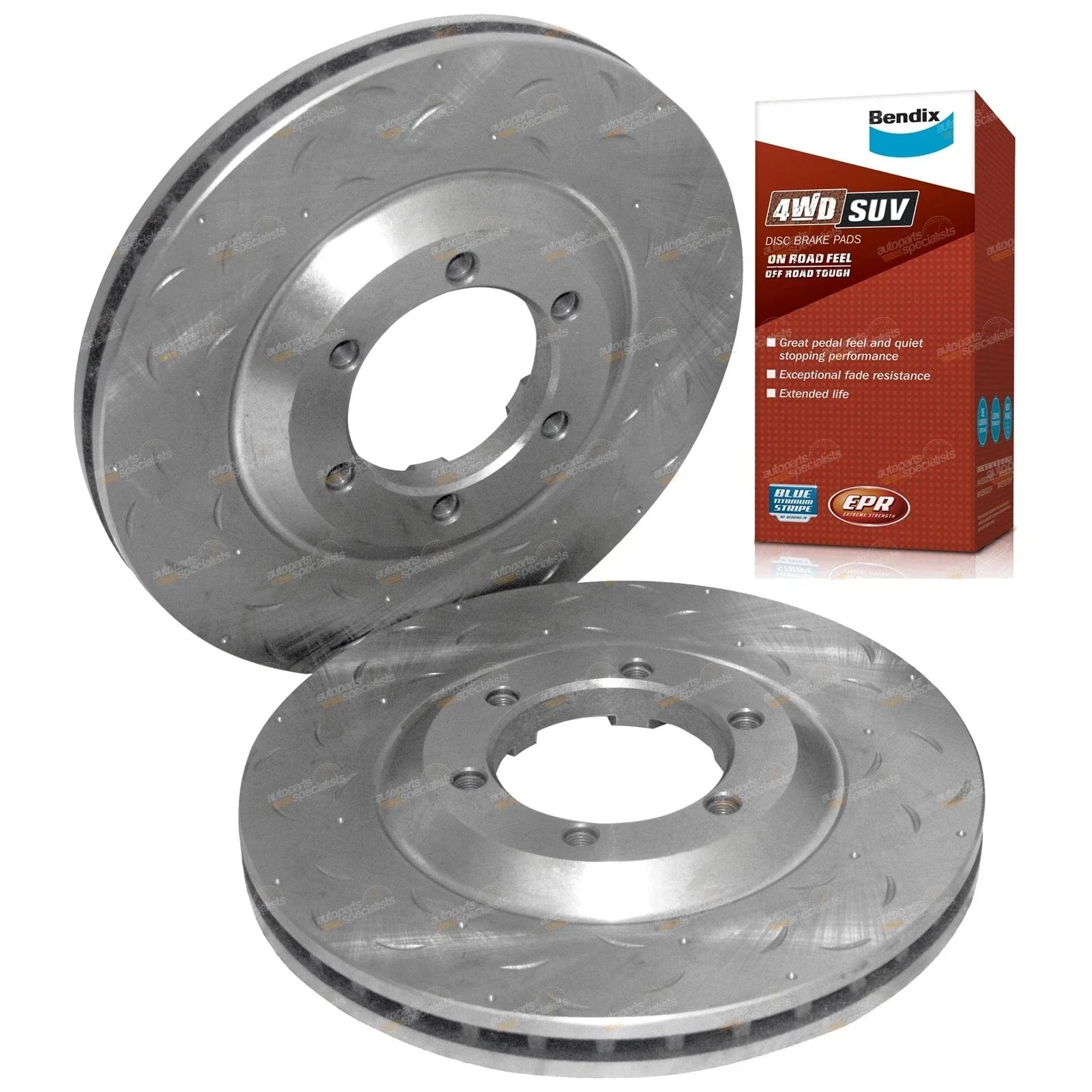 Drilled Slotted Rotors & 4x4 Brake Pads for RC Colorado Isuzu D-Max