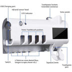 Toothbrush Sterilizer UV for Bathroom USB Solar Charging Holder