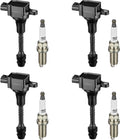Set of 4 Ignition Coils & Spark Plugs for Nissan Sentra L4 1.8L (2002–2005)
