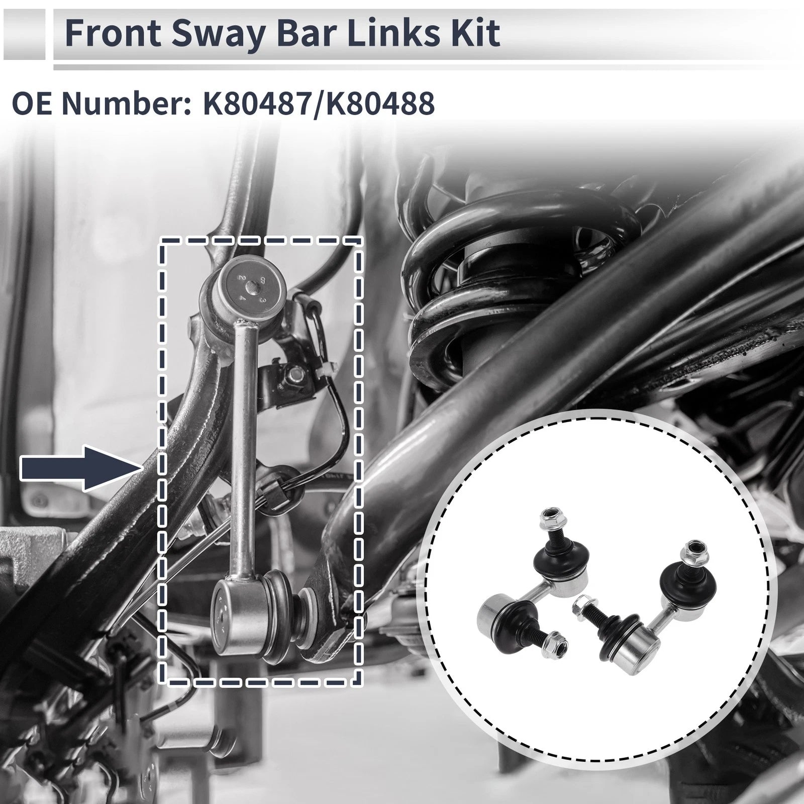 Front Stabilizer Bar Links for Acura RSX (2002–2006) No.K80487/K80488