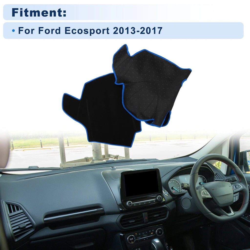 Dash Cover for Ford Ecosport (2013–2017) - Polyester Black with Blue Edge