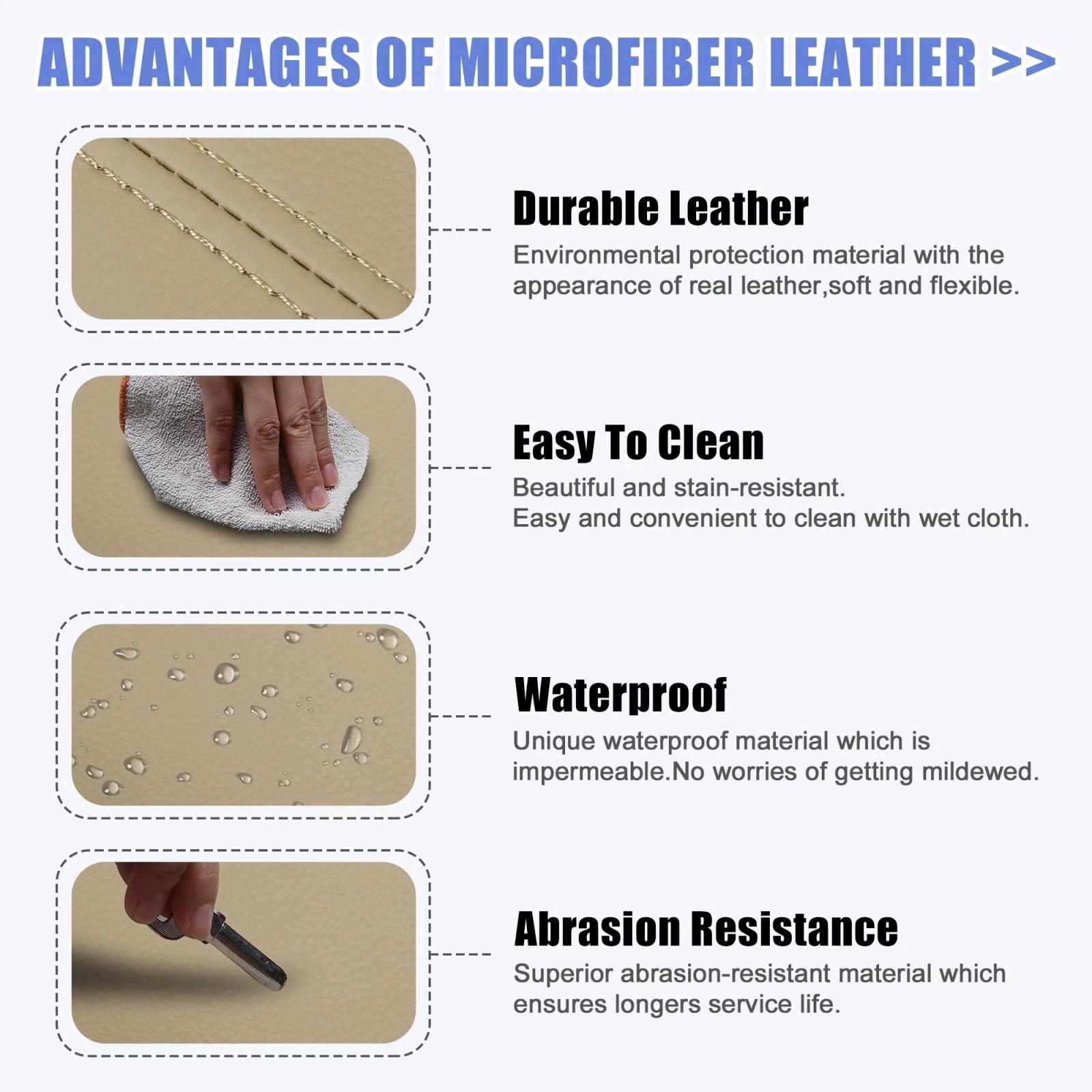 Armrest Cover for Dodge Ram (2013–2018) Microfiber Leather Beige