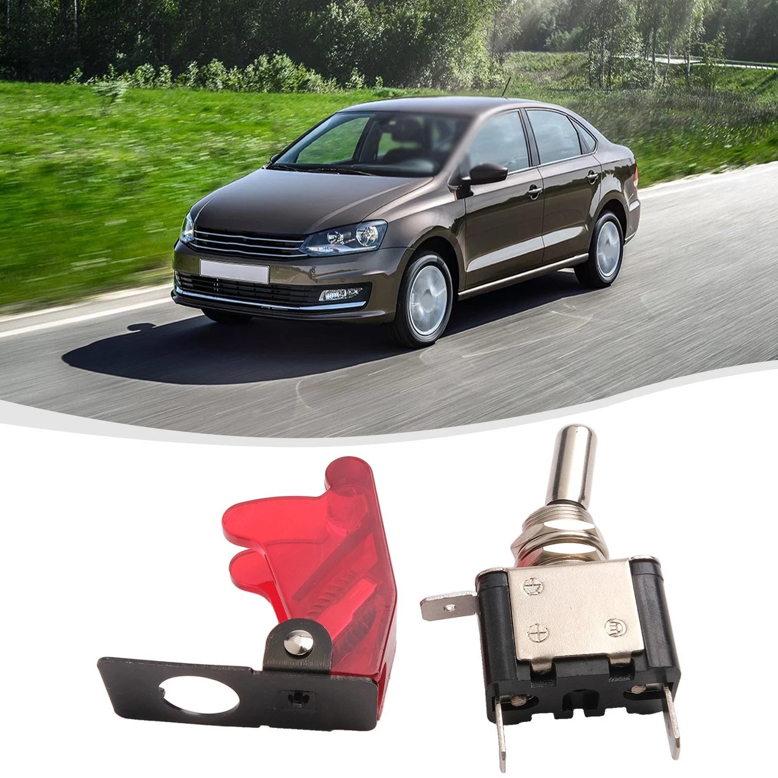 12V 20A LED Toggle Switch with Cover for Car and Boat Use