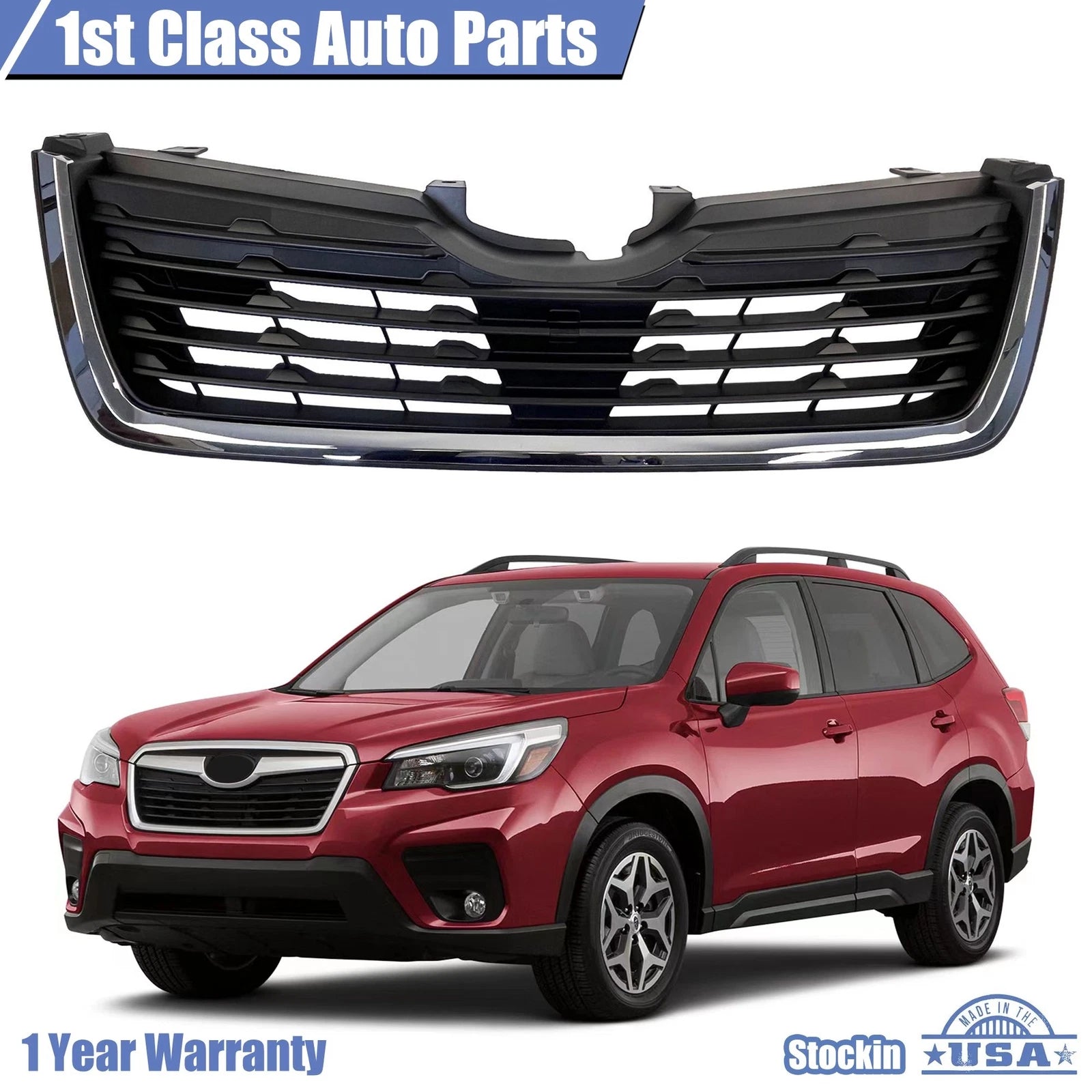 Front Grille with Chrome Trim for Subaru Forester (2019–2021)