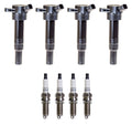 Set of 4 Ignition Coils & Spark Plugs .035 for Hyundai Kia