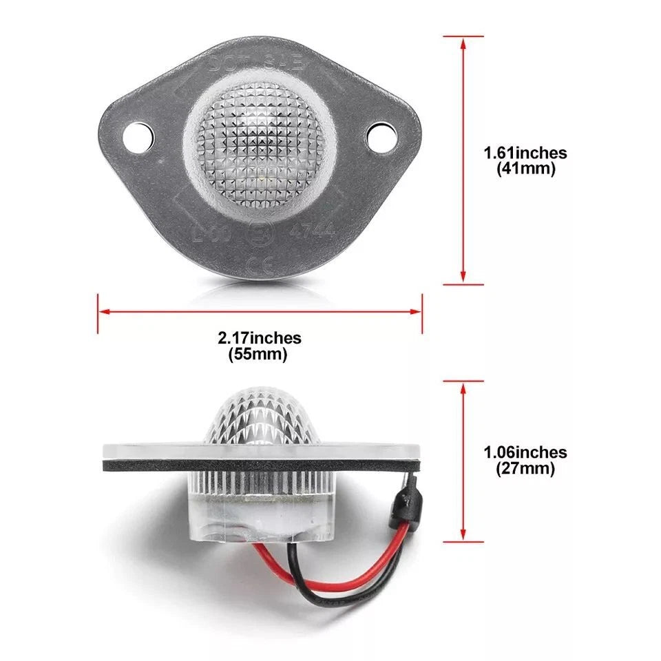 2X White LED License Plate Light Lamp for Ford Mustang (1994–2004)