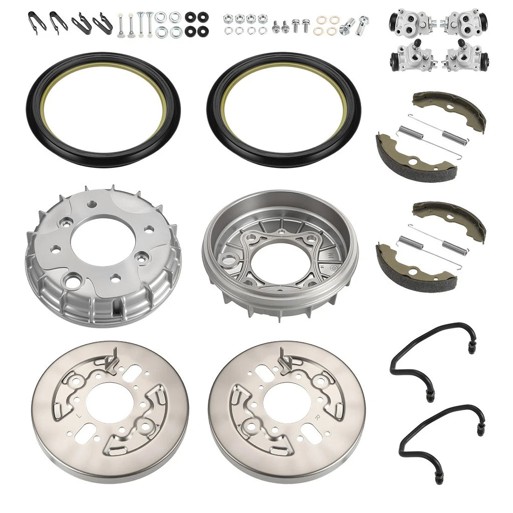 Front Brake Drum Hub Plate Shoes Kit for Honda Rancher 350 400 (2000–2006)