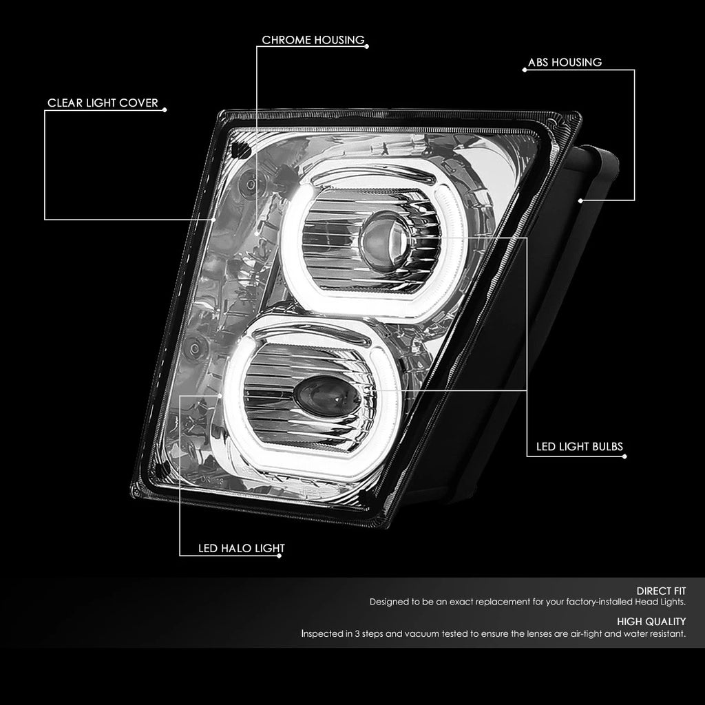 Dual LED Halo Projector Fog Lights for Volvo VN VNL 300 400 740 860 (2003–2017)