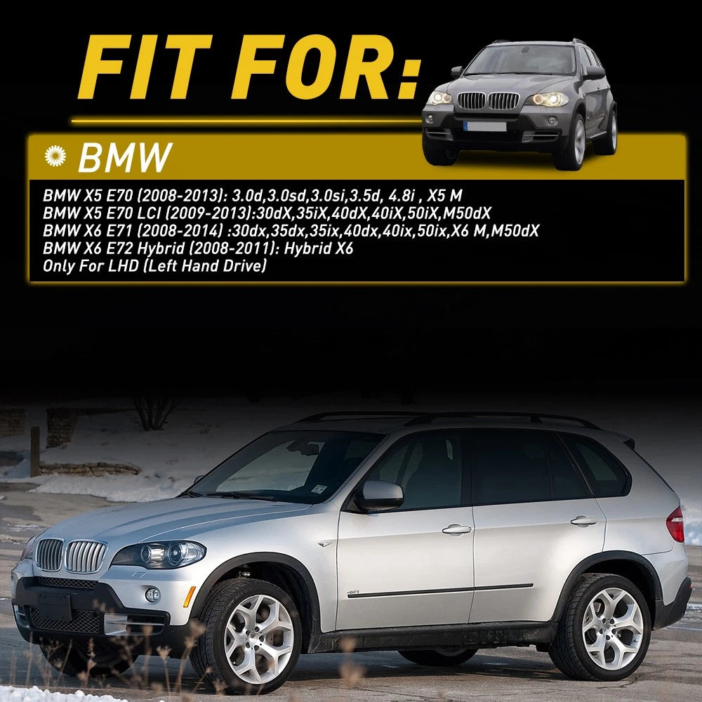 Set of 3 Inner Door Panel Handle Trim Covers for BMW X5 X6 (2008-2014)