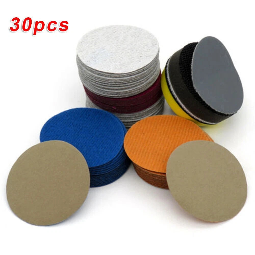 30pcs 2 Inch Sanding Disc Sandpaper 50mm 240/600/1500/2000/5000/10000 Grit