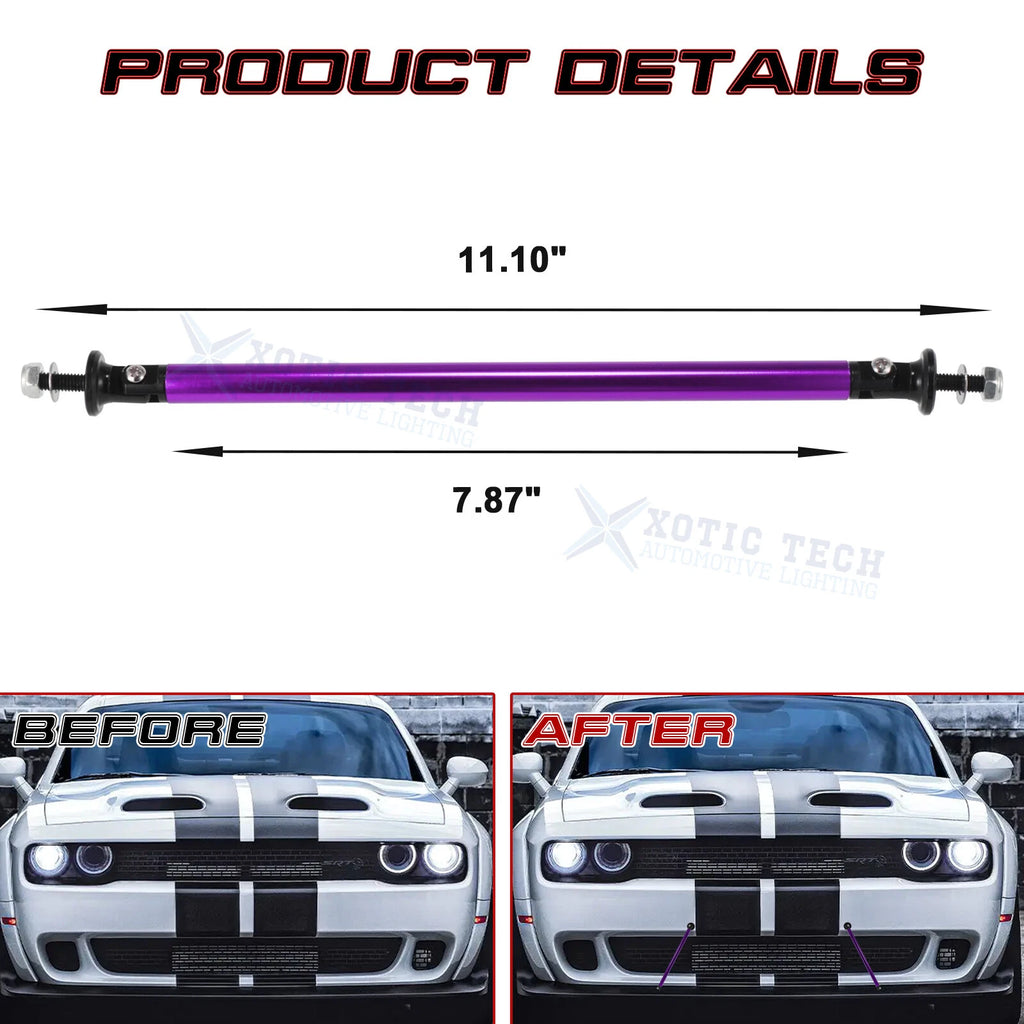 Front Bumper Lip Splitter Strut Rod Tie Support Bars for Purple (Sporty) Auto (Year-Year)