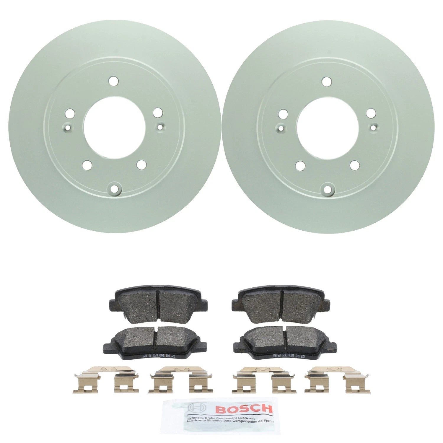 Bosch 2X Rear 284mm Disc Brake Rotors & Ceramic Pads Kit for Kia Optima (2014–2016)