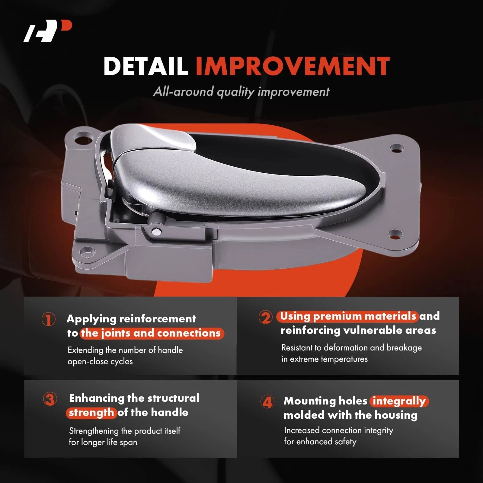 Left Interior Door Handle for Nissan Altima (2002-2005) Silver Gray
