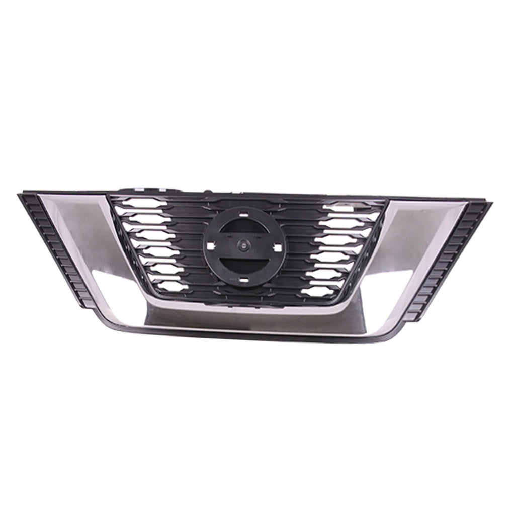 Front Grille Replacement Black ABS w Chrome Molding for 2017-2018 Nissan Rogue