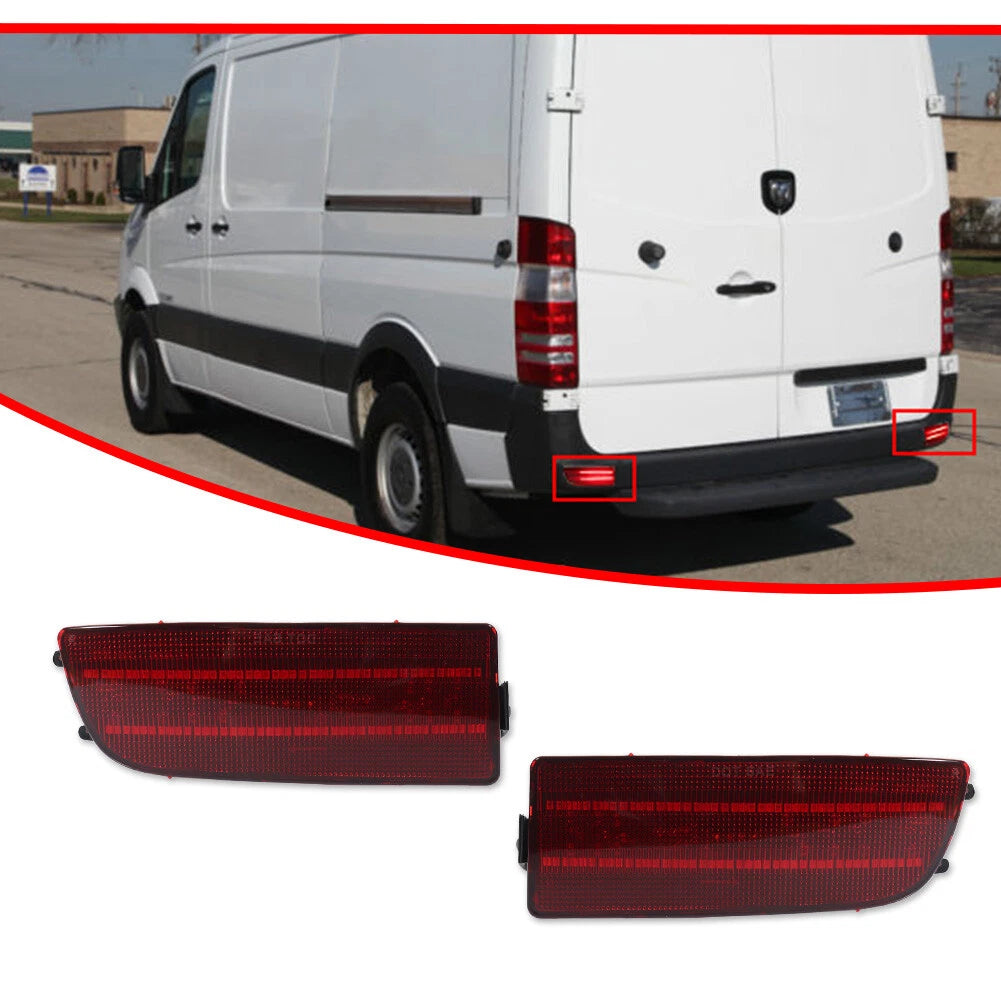 2X Red LED Tail Brake Light with Sequential Turn Signal for Benz Sprinter (2007–2018)