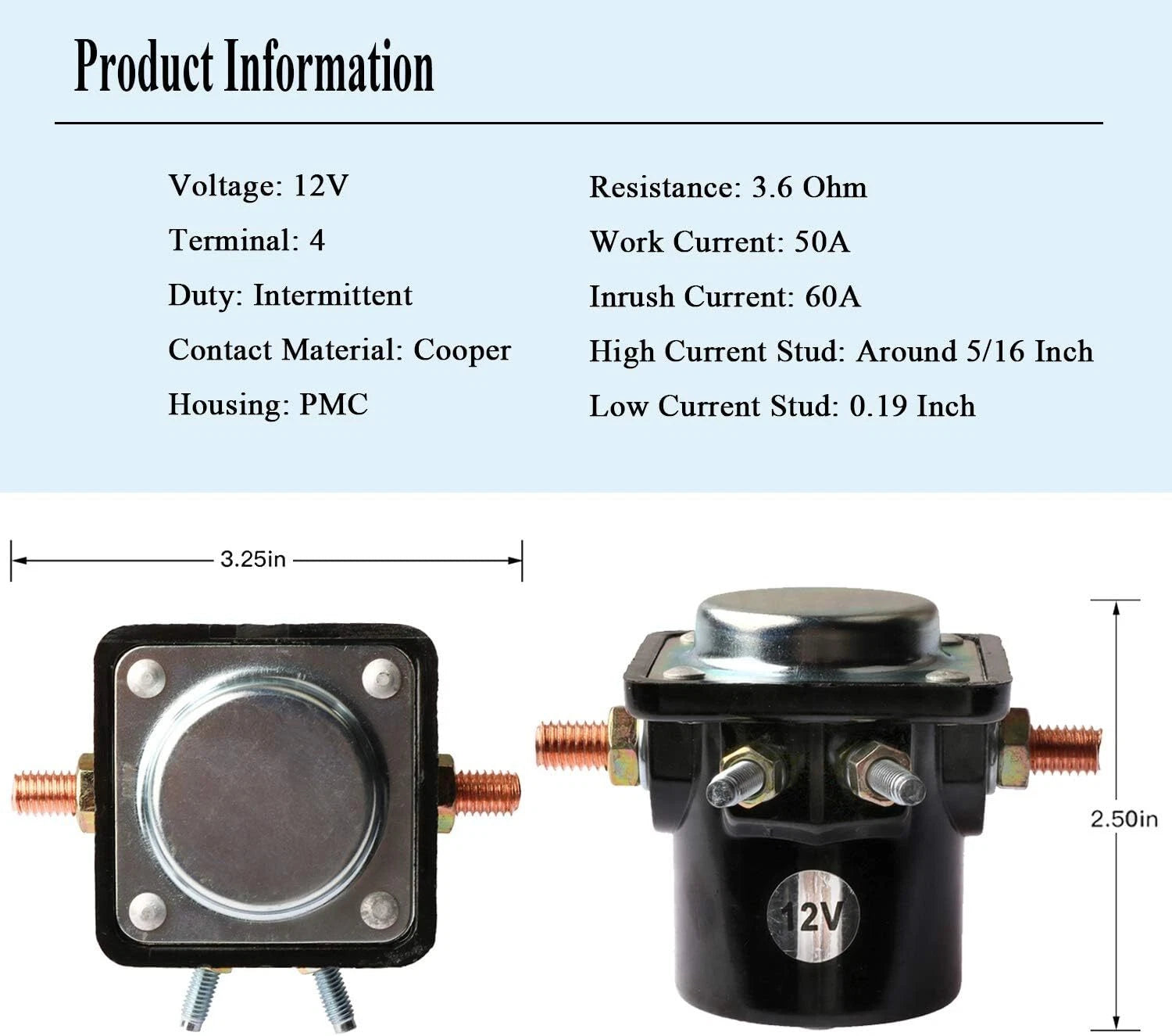 Starter Solenoid Switch for Johnson OMC Evinrude Outboard (383622, 18-5808, 47886)
