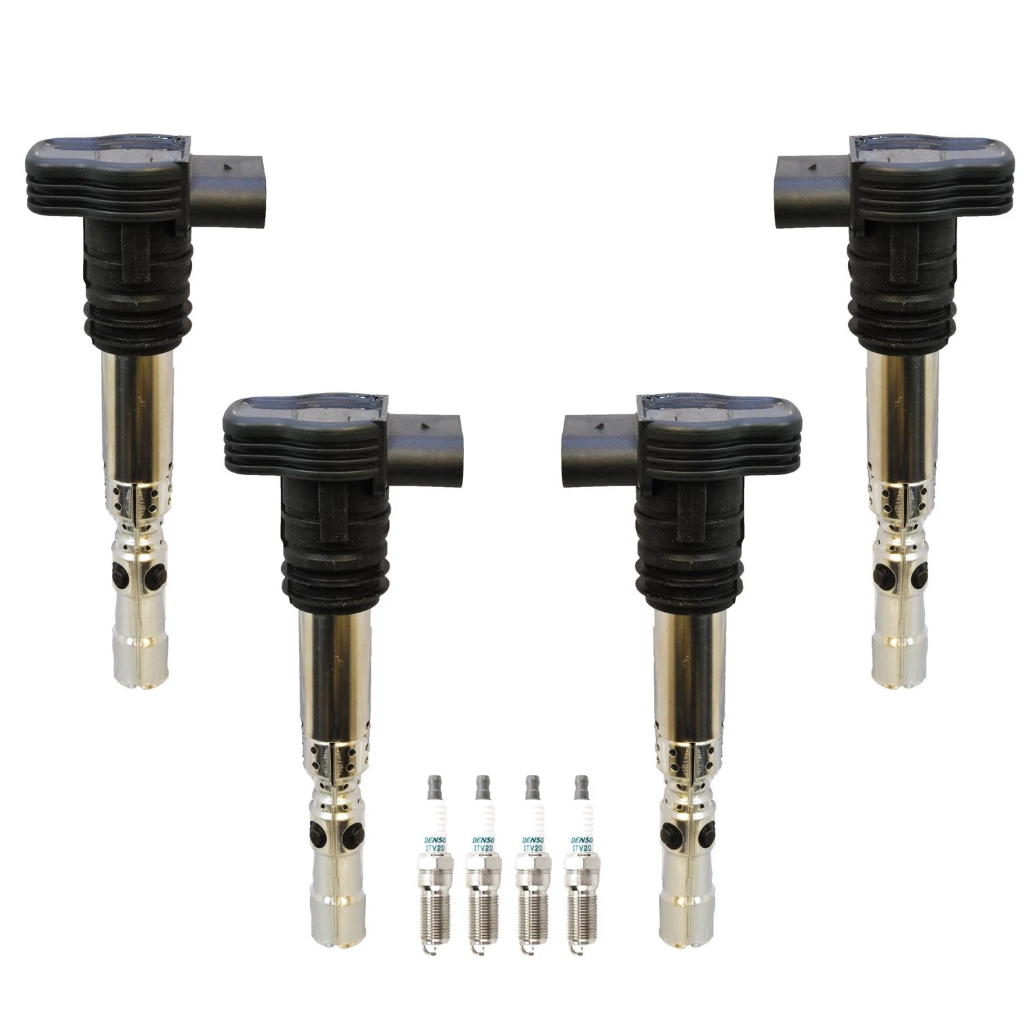 Set of 4 Ignition Coils & Iridium Spark Plugs for Ford EcoSport Escape Fusion