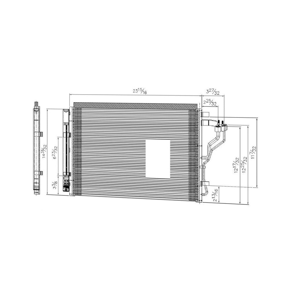 Replacement A/C Condenser with Receiver Drier for Hyundai Elantra GT (2014–2015)