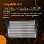 Coolant Radiator for Audi A3 TT Quattro VW GTI Jetta Eos 2.0L (2006–2016)
