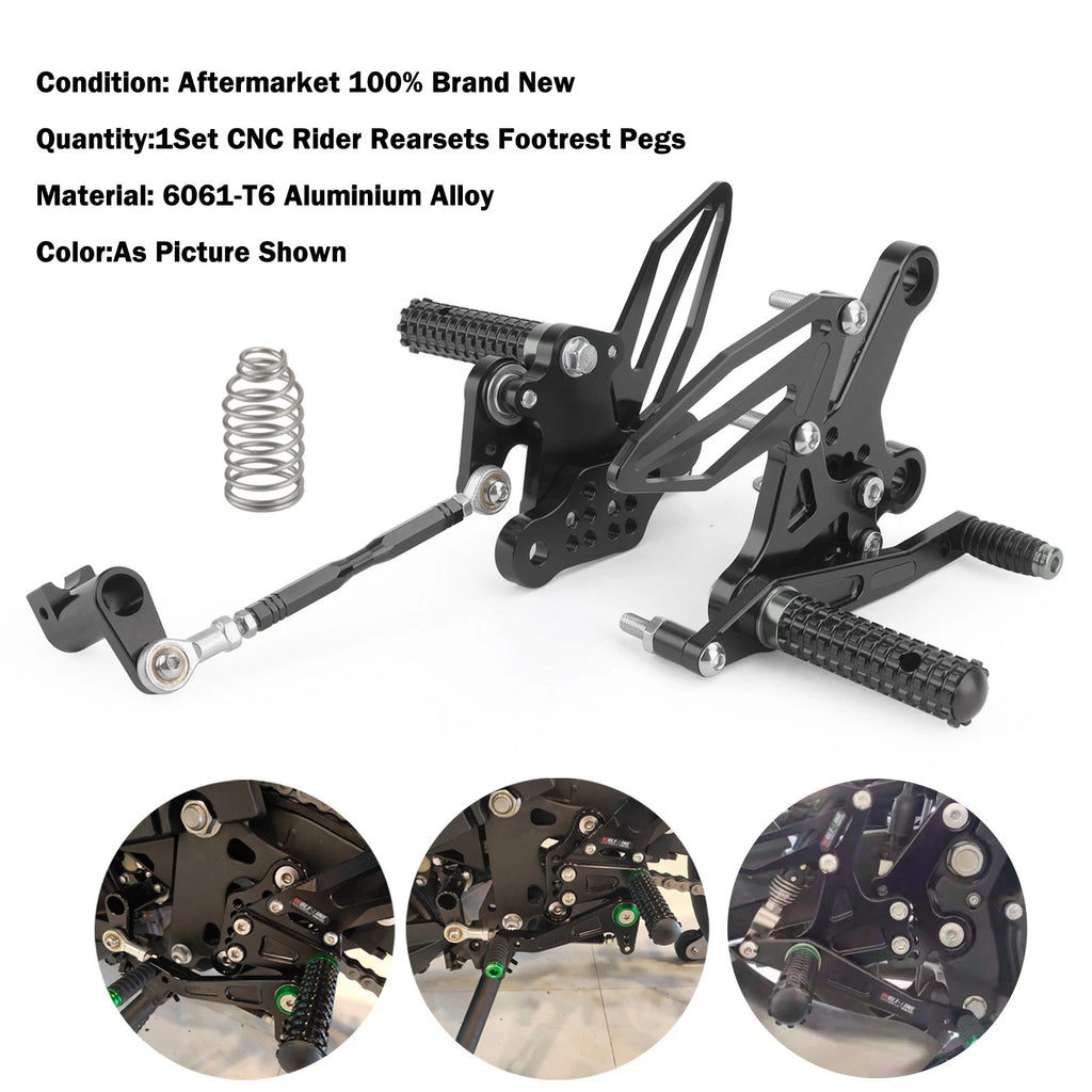 Adjustable Rearsets Foot Pegs for Kawasaki Ninja 250 400 (2018–2022) Titanium