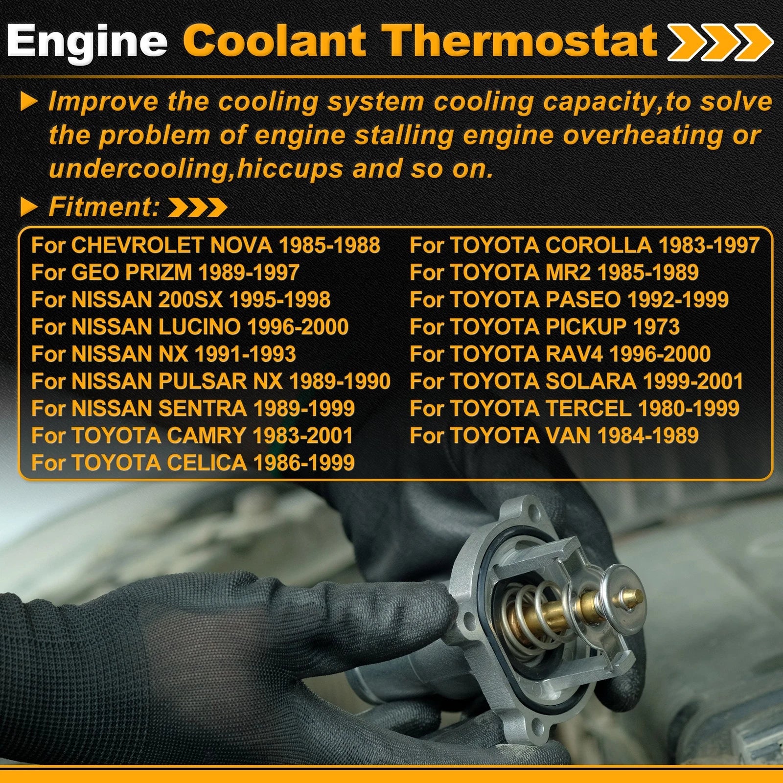 Engine Coolant Thermostat 2120077A60 for Chevrolet Nova (1985–1988) with Seal